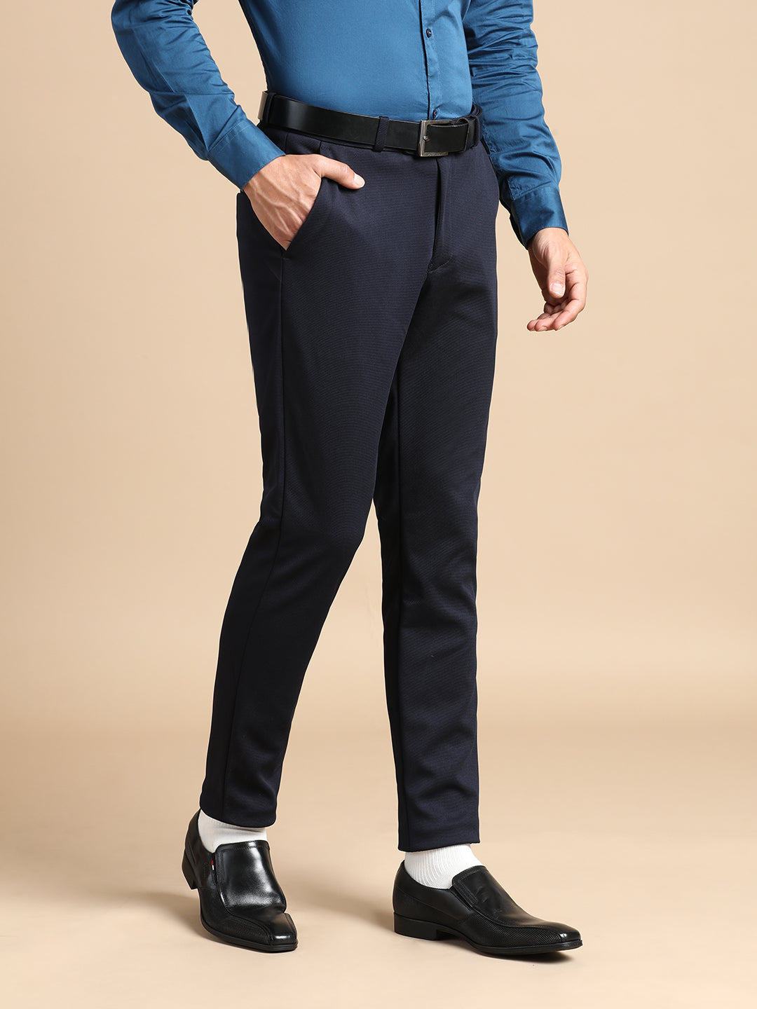 Navy Blue 4-Way Stretchable Pant